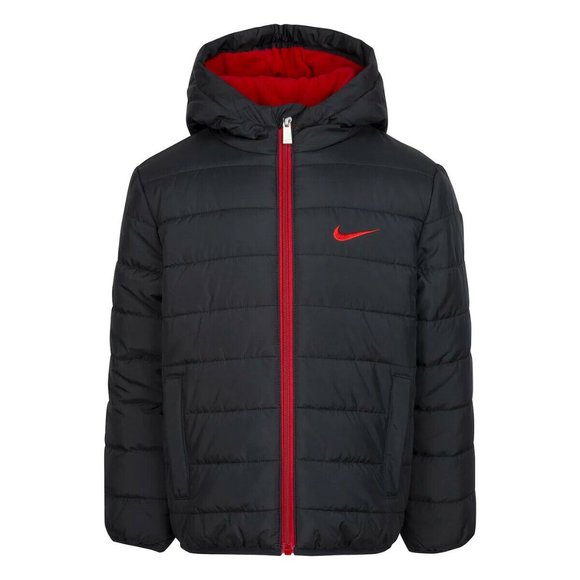 Nike Boy's Full-Zip Puffer Jacket 'Red and Black' 8UG083-023